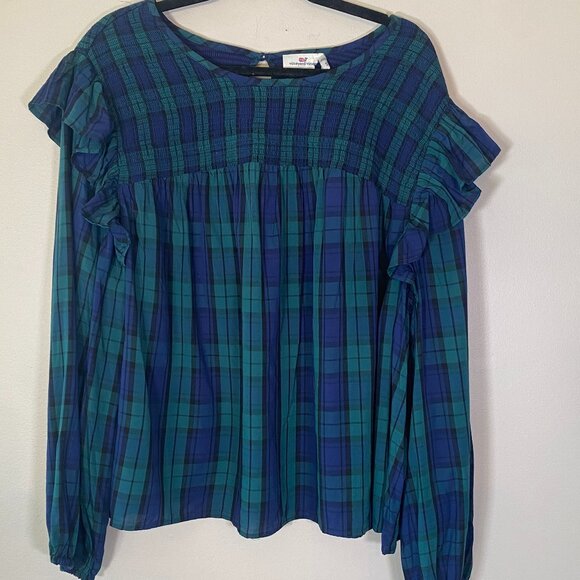 NWT Vineyard Vines Blackwatch Ruffle LS Popover - Picture 5 of 9